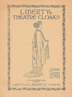 1920's Liberty & Co Couture Metallic Gold Lamé Silk Art-Deco Motif Cape