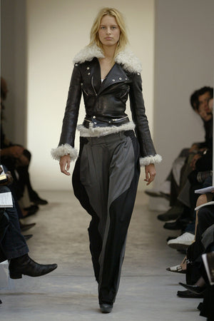 2004 Balenciaga Documented Runway Leather & Shearling Motorcycle Jacket