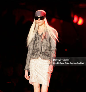 2006 Christian Dior by John Galliano Runway Painted Denim Jacket & Pants w/ Tags