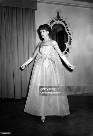 1958 Christian Dior by Yves Saint Laurent Documented Blush-Pink Silk Strapless Corset Gown