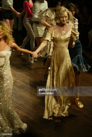 2004 Alexander McQueen 'Deliverance' Collection Ivory Silk Cut-Out Backless Jumpsuit