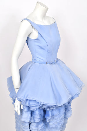 2015 Ralph & Russo Haute Couture Runway 'Blooming' Ombré Blue Silk Sculptural Dress