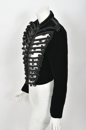 1991 Jean Paul Gaultier Documented Cher Worn Black Velvet Corset Cage Jacket