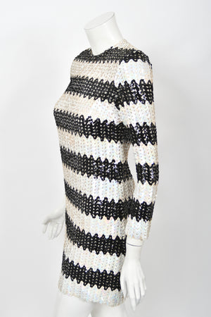 1966 Betsey Johnson for Paraphernalia Documented Sequin Mod Mini Dress