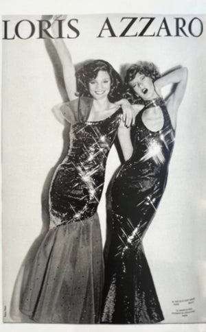 1973 Loris Azzaro Couture Black Fully Sequin Cut-Out Hourglass Mermaid Gown