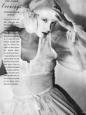 1975 Thea Porter Couture Ivory Silk Embroidered Floral Billow-Sleeve 'Gypsy' Dress