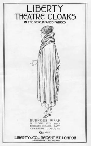 1920's Liberty & Co Couture Metallic Gold Lamé Silk Art-Deco Motif Cape