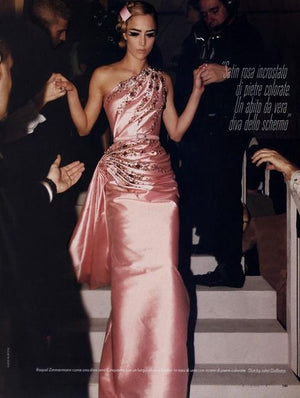 2007 Christian Dior by John Galliano Blush Pink Silk Asymmetric Sculptural Gown