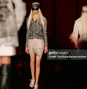 2006 Christian Dior by John Galliano Runway Painted Denim Jacket & Pants w/ Tags