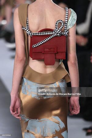 2016 Maison Margiela by John Galliano Runway Champagne Satin Breastplate Backless Bias-Cut Gown