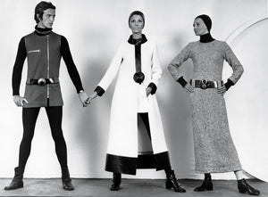 1969 Pierre Cardin Documented Red & Black Vinyl Space-Age Mod Maxi Coat