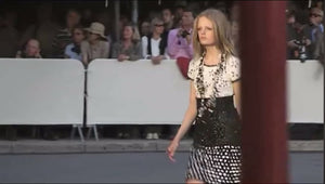 2011 Chanel by Karl Lagerfeld Runway Sample Black & White Beaded Sequin Lace Dress