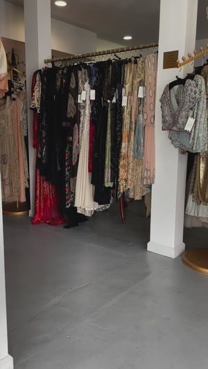 2000 Christian Dior by John Galliano Trompe L'oeil Denim Print Silk Bias-Cut Dress