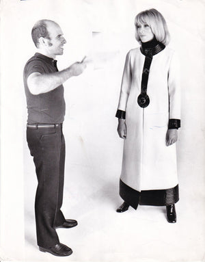 1969 Pierre Cardin Documented Red & Black Vinyl Space-Age Mod Maxi Coat