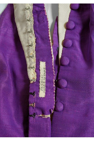 1940's Gloria DeHaven Worn Purple-Silk Halter Hourglass Playsuit Ensemble