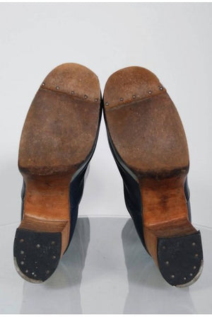 1970's Blue & Silver Leather Novelty Hearts Knee-High Platform Glam-Rock Boots