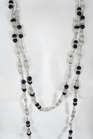 1954 Chanel by Robert Goossens Rare Crystal Metal Long Sautoir Couture Necklace