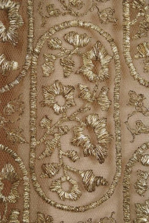 1925 Elspeth Champcommunal Haute-Couture Metallic Gold Lame Silk Flapper Dress