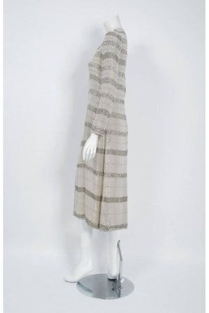 1976 Chanel Haute-Couture Rare Beaded Lesage Silk Jacket & Pleated Dress Skirt