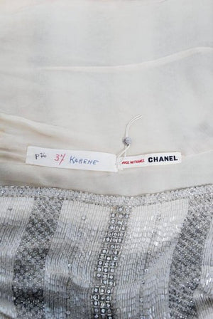 1976 Chanel Haute-Couture Rare Beaded Lesage Silk Jacket & Pleated Dress Skirt