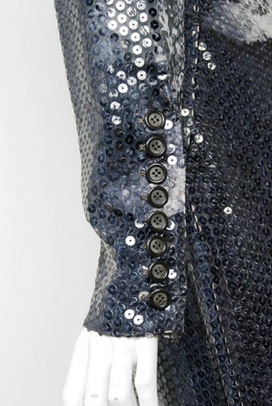 1998 Alexander McQueen 'Joan' Romanov' Sequin Print Long-Sleeve Runway Gown