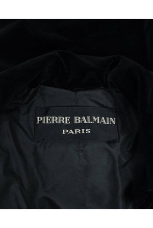 1951 Pierre Balmain Haute-Couture Black Velvet Wide-Cuff Swing Coat Jacket