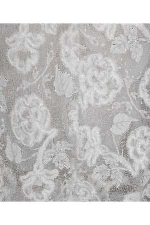 1960’s Arnold Scaasi Couture White Embroidered Floral Lace Strapless Tiered Gown & Capelet