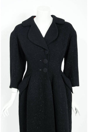 1952 Charles James Couture 'Chesterfield' Documented Museum-Held Princess Coat