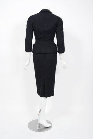 1952 Christian Dior Haute-Couture Wool Cocktail Dress & Double-Breasted Jacket