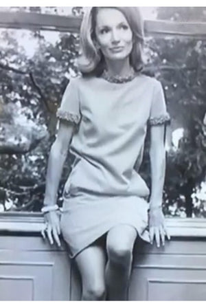 1966 Yves Saint Laurent Paris Beaded Metallic Pink Gold Brocade Cocktail Dress