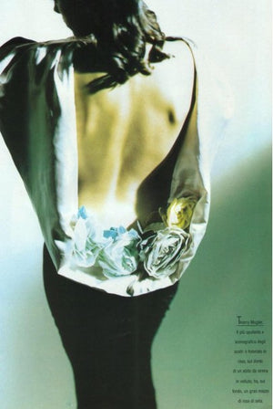 1987 Thierry Mugler Museum-Held Black Velvet & Pink Satin Bias-Cut Backless Gown