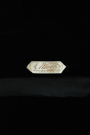 1935 House of Worth Couture Beaded Velvet & Silk Illusion Belted Dress