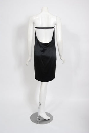 1999 Alexander Mcqueen for Givenchy Sequin Silk Strapless Backless Runway Dress