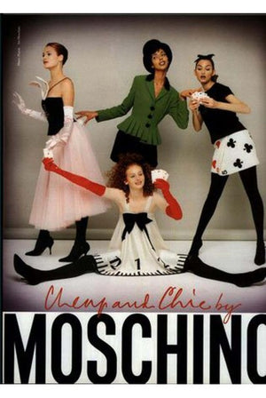 1995 Moschino Documented 'Alice In Wonderland' Novelty Clock Appliqué Mini Dress