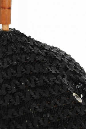 1950's Elsa Schiaparelli Novelty Sequin Blowfish Bamboo Walking Cane Purse