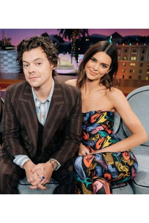 1991 Salvatore Ferragamo Runway Novelty Shoe Print Strapless Jumpsuit