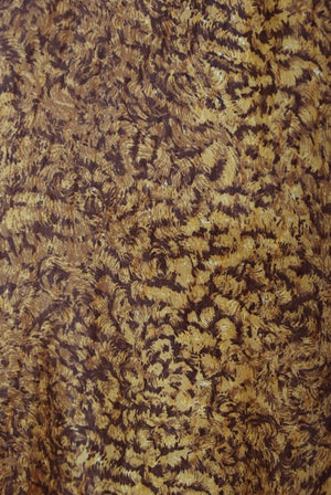 1987 Azzedine Alaia Documented Golden Print Silk Backless Halter Dress