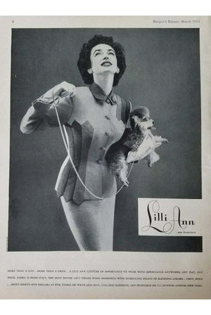1954 Lilli-Ann Dove Gray Sharkskin Pintuck Stripes Jacket Hourglass Suit
