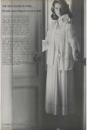 1974 Christian Dior Haute Couture Navy Pleated Silk Cutwork Dress Set