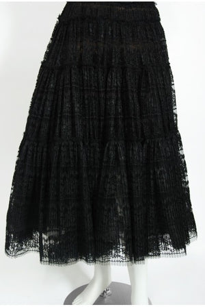 1990's Vivienne Westwood Lace Corset Bustier & Sheer Pleated Skirt Set
