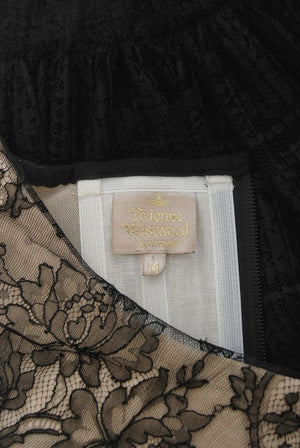 1990's Vivienne Westwood Lace Corset Bustier & Sheer Pleated Skirt Set