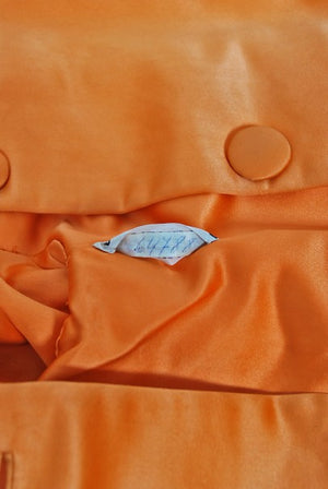 1958 Balenciaga Haute Couture Orange Duchess Satin Swing Coat