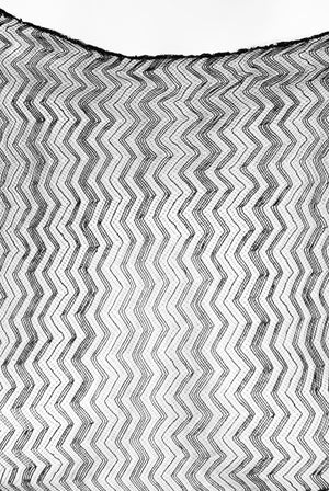 1930's Sheer Black Lace Cut-Out Long Sleeve Bias-Cut Backless Gown