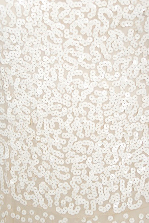 1940's Harry Cooper of Hollywood Ivory Sequin Chiffon Halter Gown