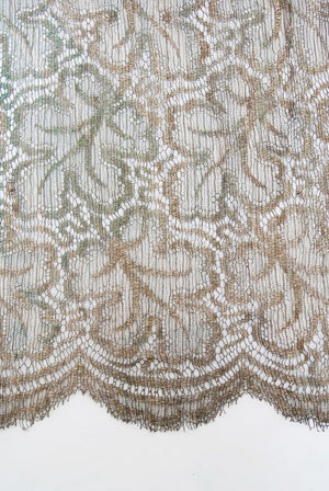 1920's Bedell Couture Magenta Velvet Metallic-Gold Lace Flapper Dress