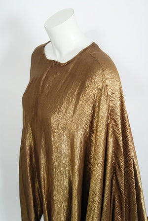 1940's Paramount Film-Worn Metallic Gold Lamé Full Length Trained Cape