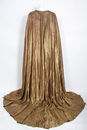 1940's Paramount Film-Worn Metallic Gold Lamé Full Length Trained Cape