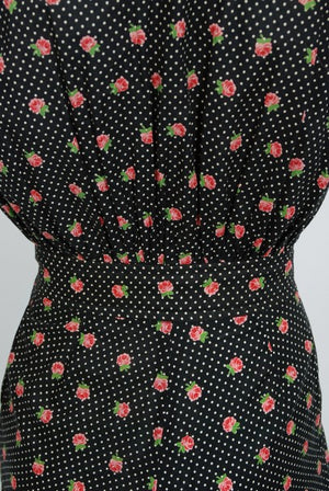 1970s Ossie Clark For Radley Floral Polka-Dot Deco Print Cotton Jumpsuit