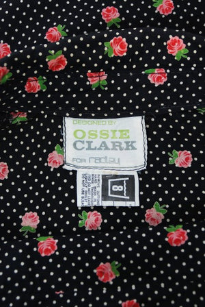 1970s Ossie Clark For Radley Floral Polka-Dot Deco Print Cotton Jumpsuit
