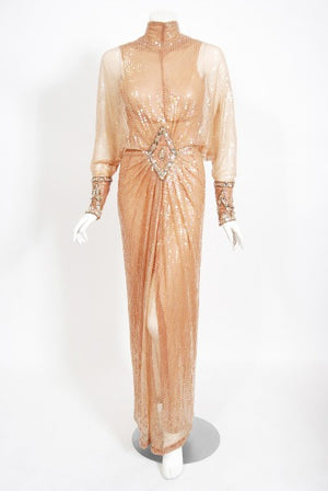 1976 Sonny & Cher Documented Custom-Made Bob Mackie Sequin Gown Suit Set